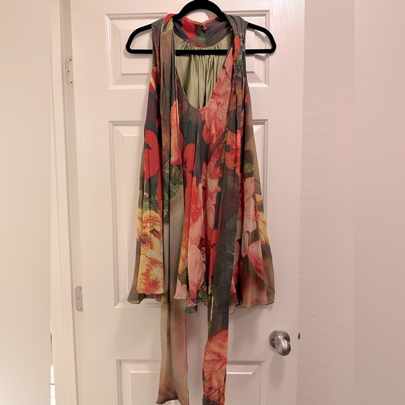 Alice + Olivia Halter Tie Trapeze Dress - Sz Small - Picture 2 of 3